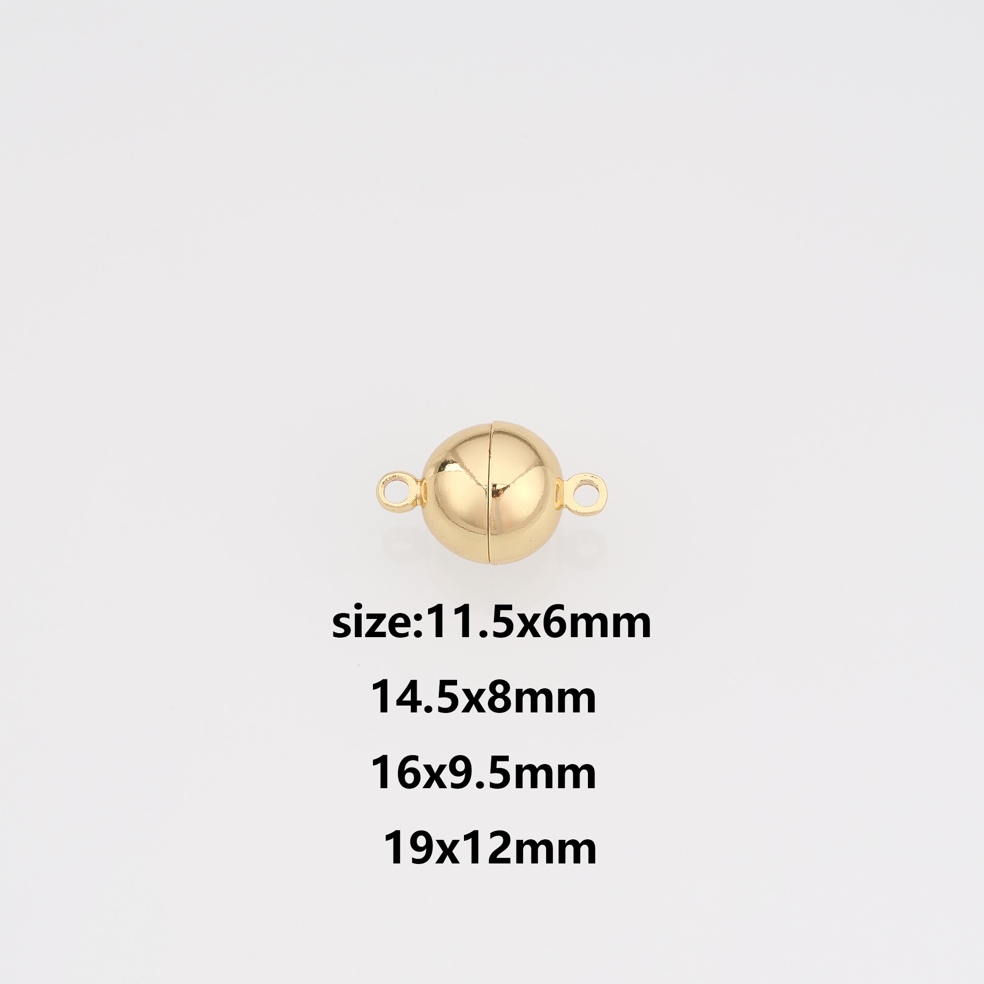18K Gold Filled Magnetic Clasps,End Caps,Round Clasp Lock for DIY Jewelry Necklace Bracelet