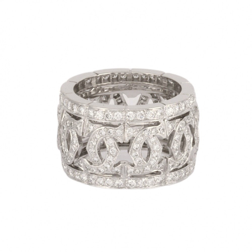 Cartier Entrerace Full Diamond Ring 18K White Gold
