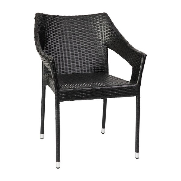All Weather Commercial Grade PE Rattan Stacking Patio Chairs