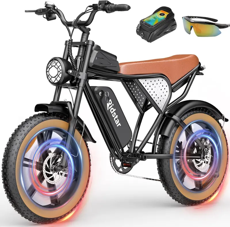 Q20 2000W Heavy-Duty Electric Fat-Tire Bike – 20″ Tires, 37MPH Top Speed, All-Terrain Commuter Ebike