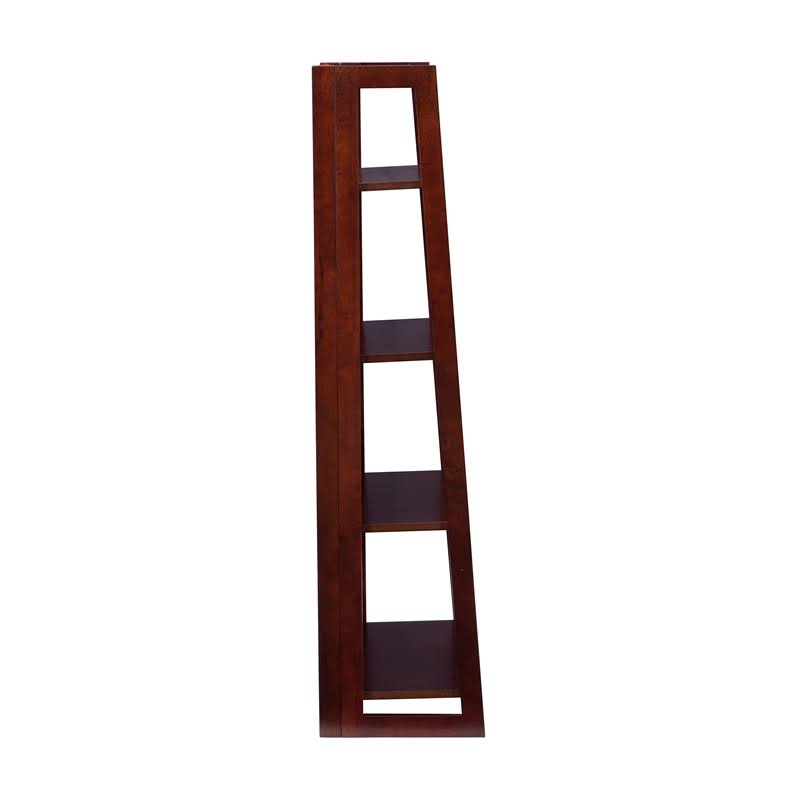 Linon Evans Wood Folding Bookcase in Walnut - CYMX2191