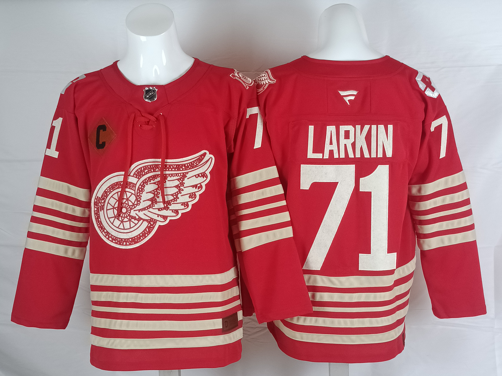 Men's Detroit Red Wings Dylan Larkin #71 Fanatics Red Centennial Breakaway Player Jersey
