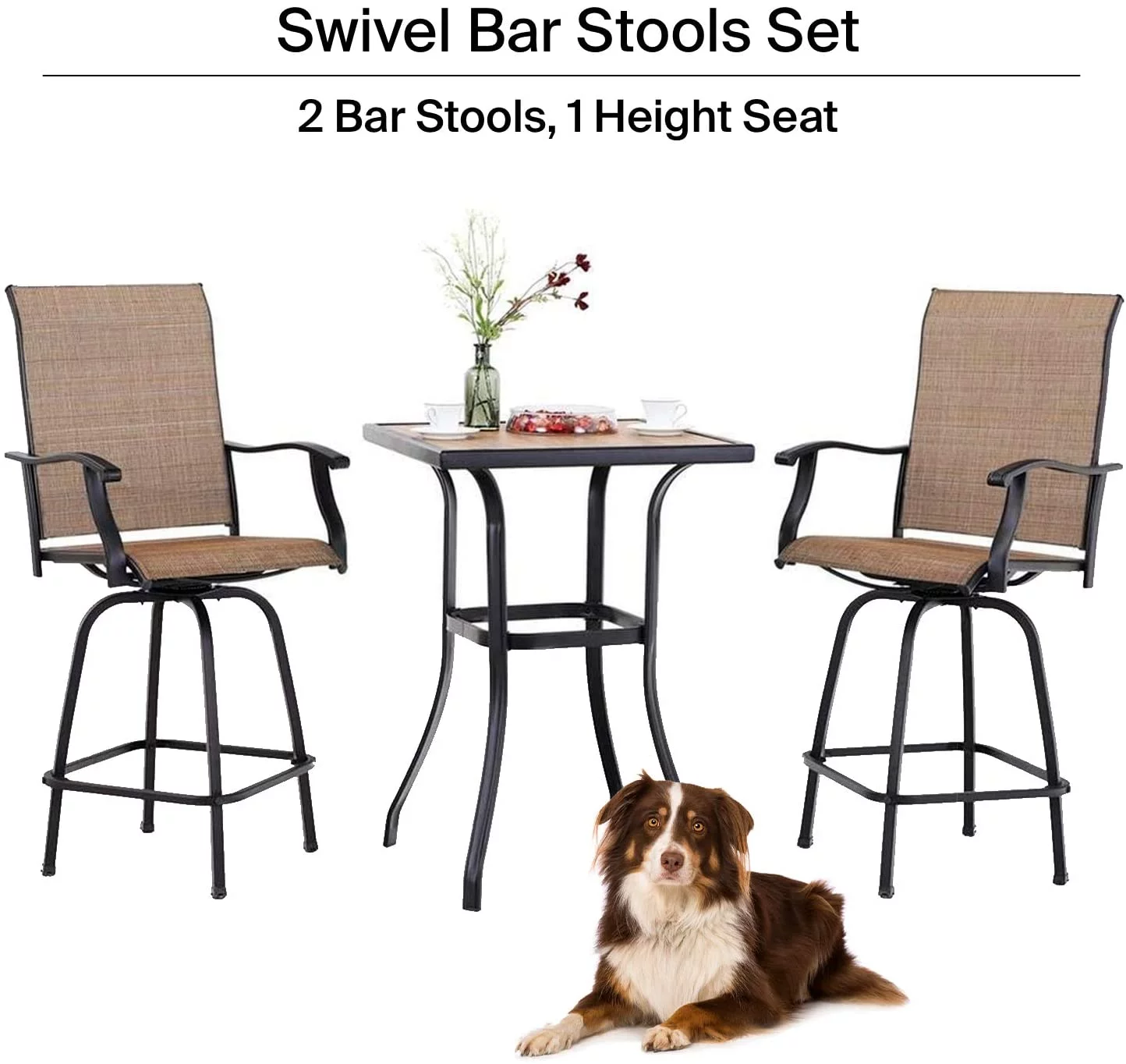 Ella 3 Piece Porch Furniture Set – A Solid Glass Table With 2 Relaxing & Beautiful Chair For Outdoor Use