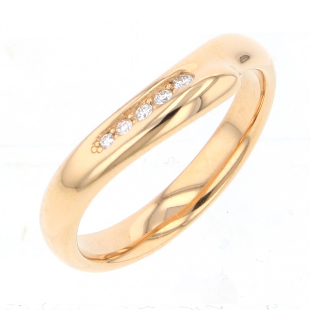 Tiffany & Co. Tiffany Pink Gold Open Heart Band Ring K18PG Ring Diamond