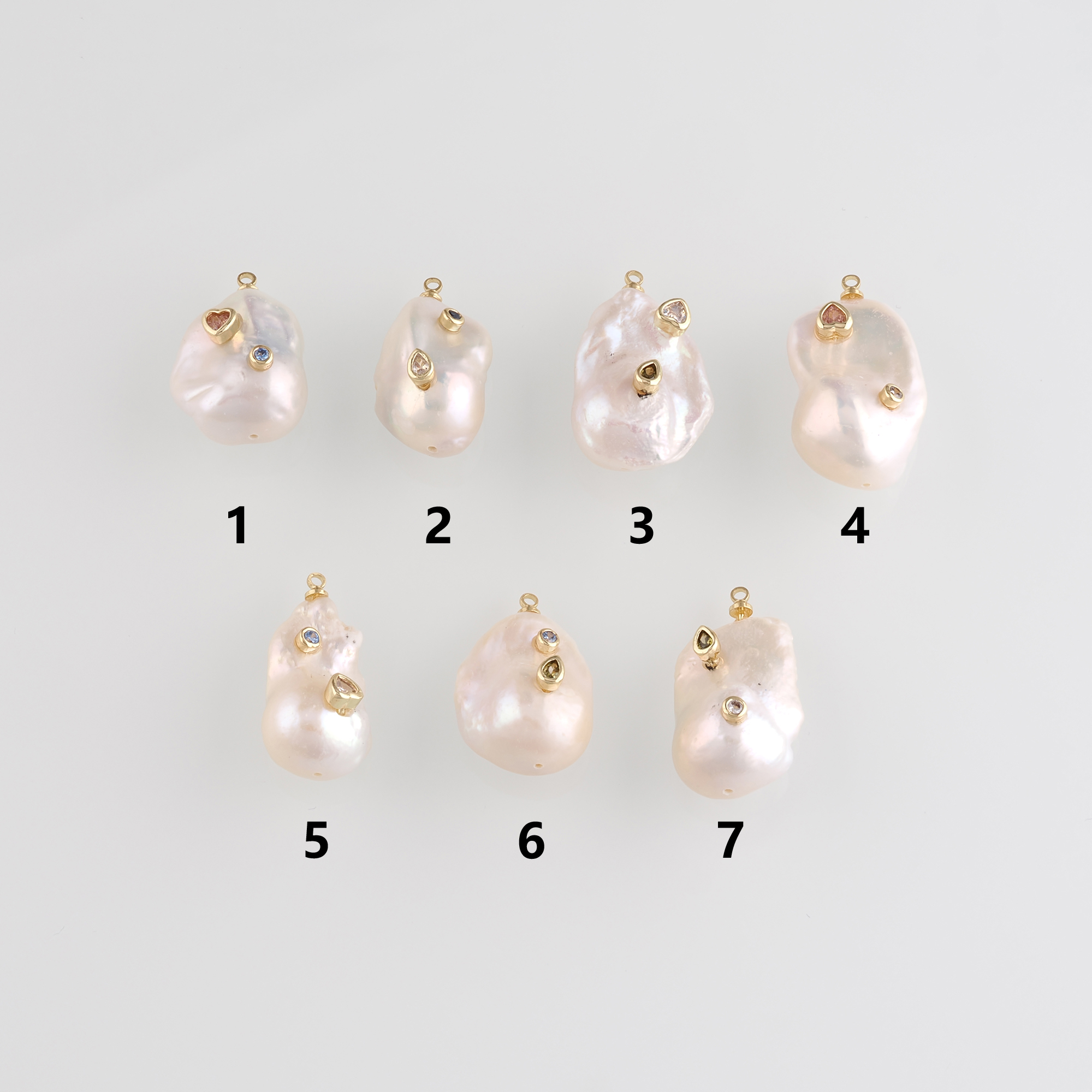 18K Gold Filled Pearl Pendant,Pearl Charm Earrings Necklace for DIY Jewelry Making Supply
