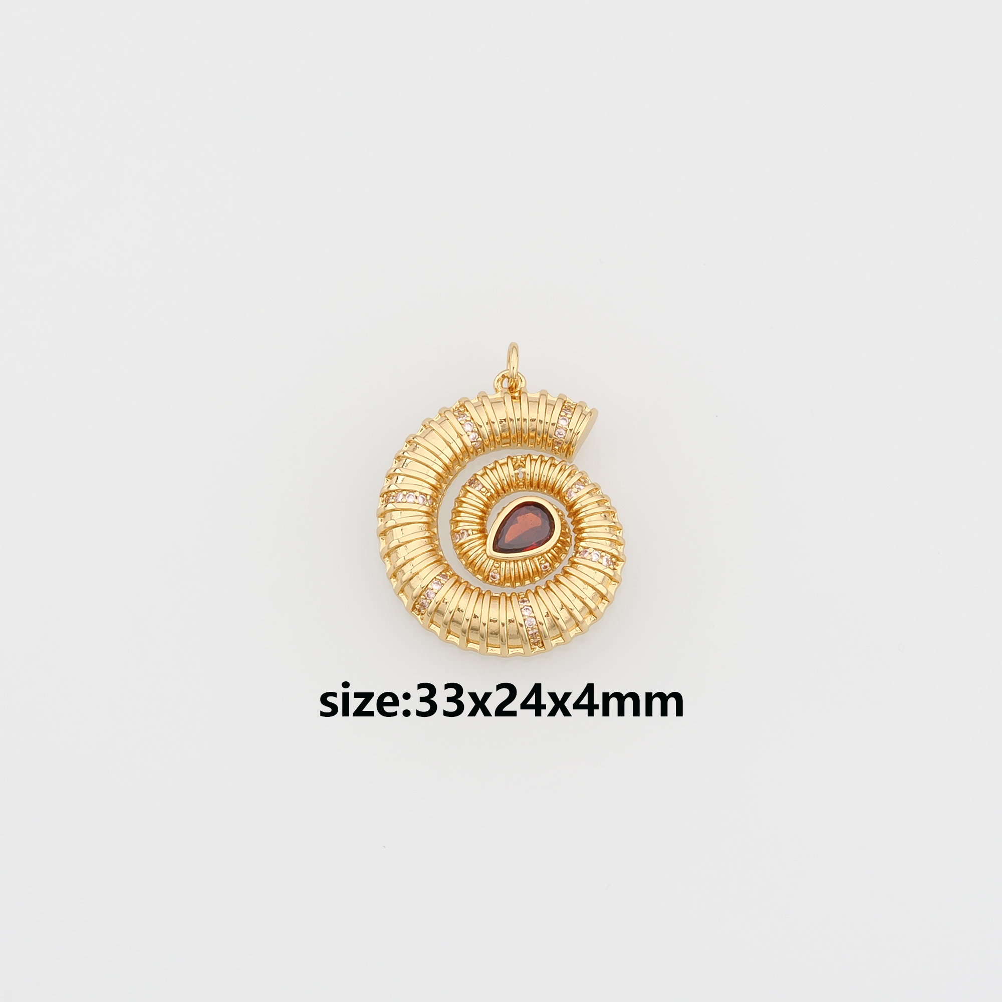 18K Gold Filled Conch Shell Pendant,CZ Ocean Shell Charm Earrings Necklace for DIY Jewelry Making Supply