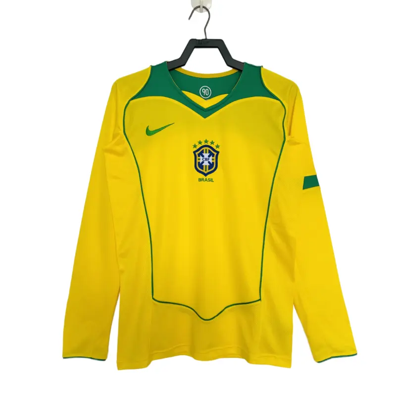 Retro Brazil 2004 Home Yellow Long Sleeves