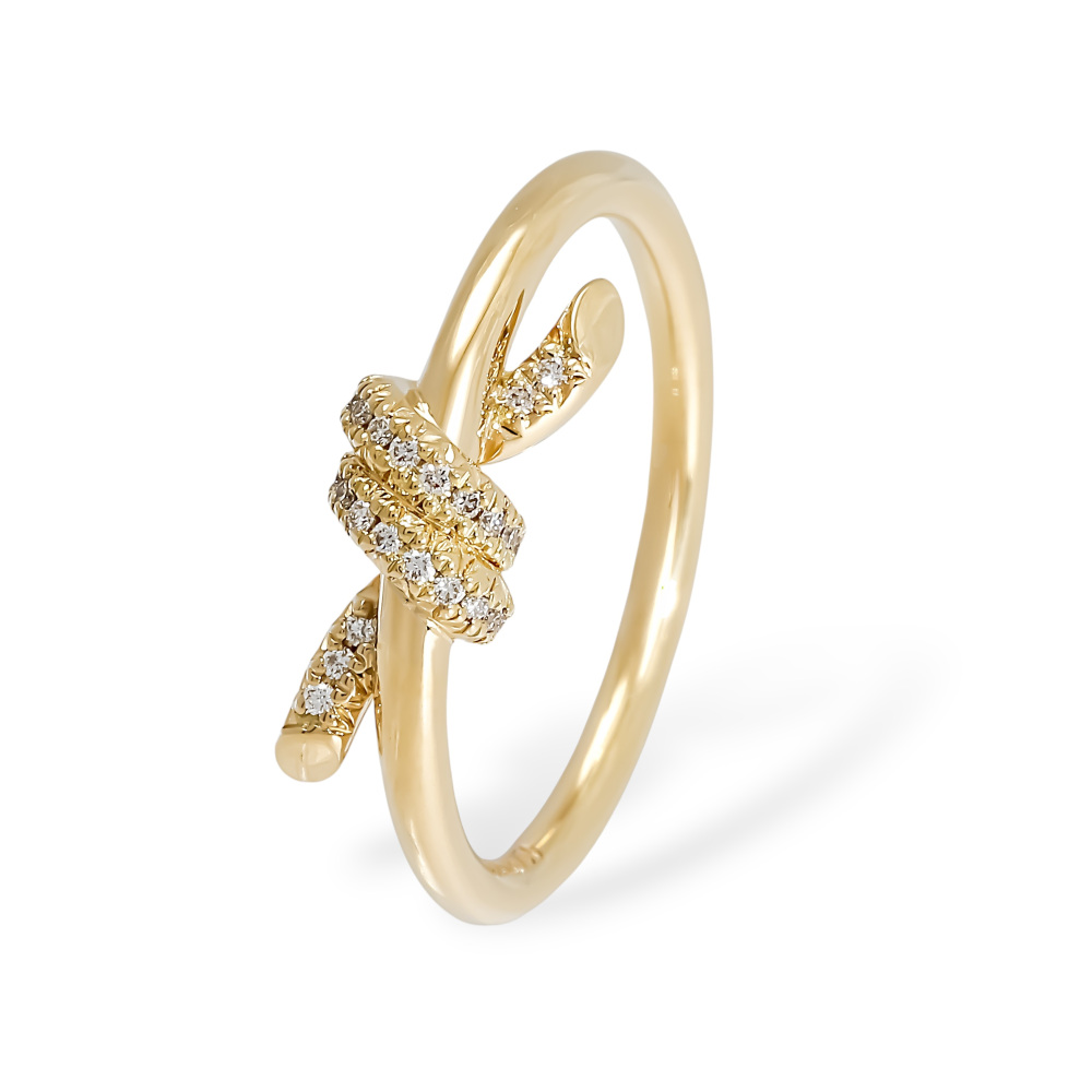 Tiffany & Co. Knot Ring 18K Yellow Gold Diamond 69346839