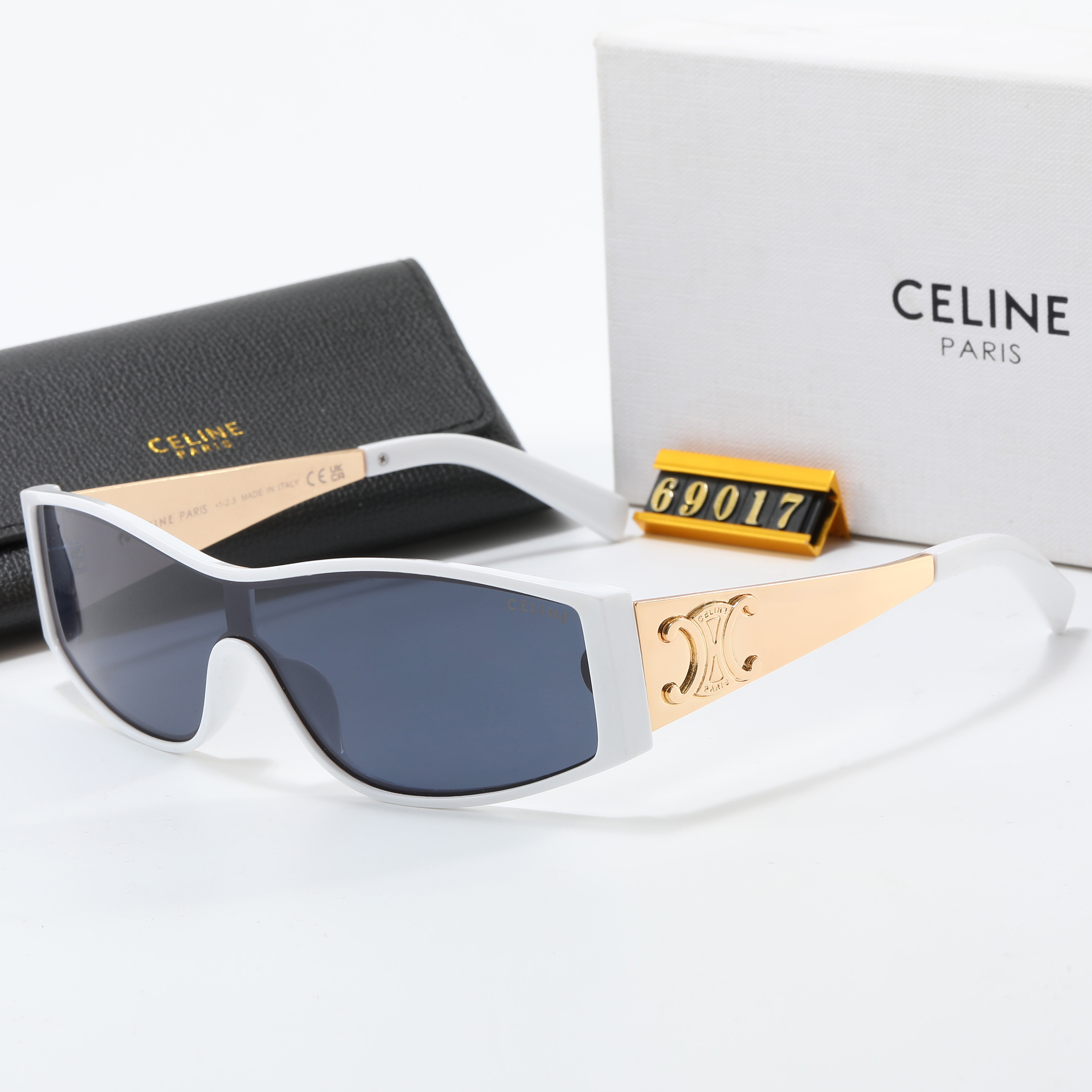 Celine European and American metal motorcycle style sunglasses slim and high-end sunglasses - cnluxepick