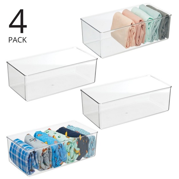 Mdesign Long Plastic Drawer Organizer Container Bin For Closet