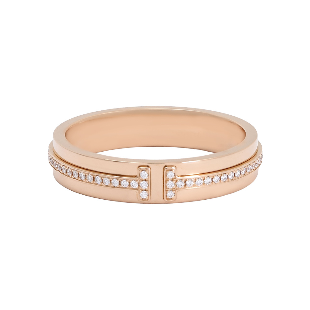 Tiffany & Co. Tiffany T True Ring 18K Rose Gold Diamond