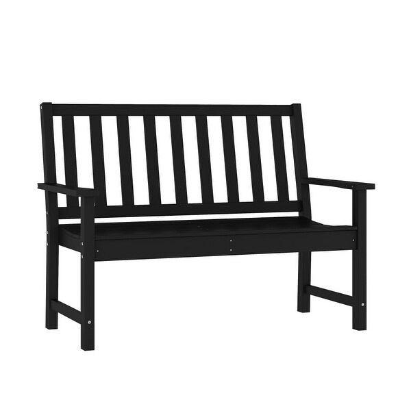 All Weather Heavy Duty Commercial Recycled HDPE Bench with Curved Seat
