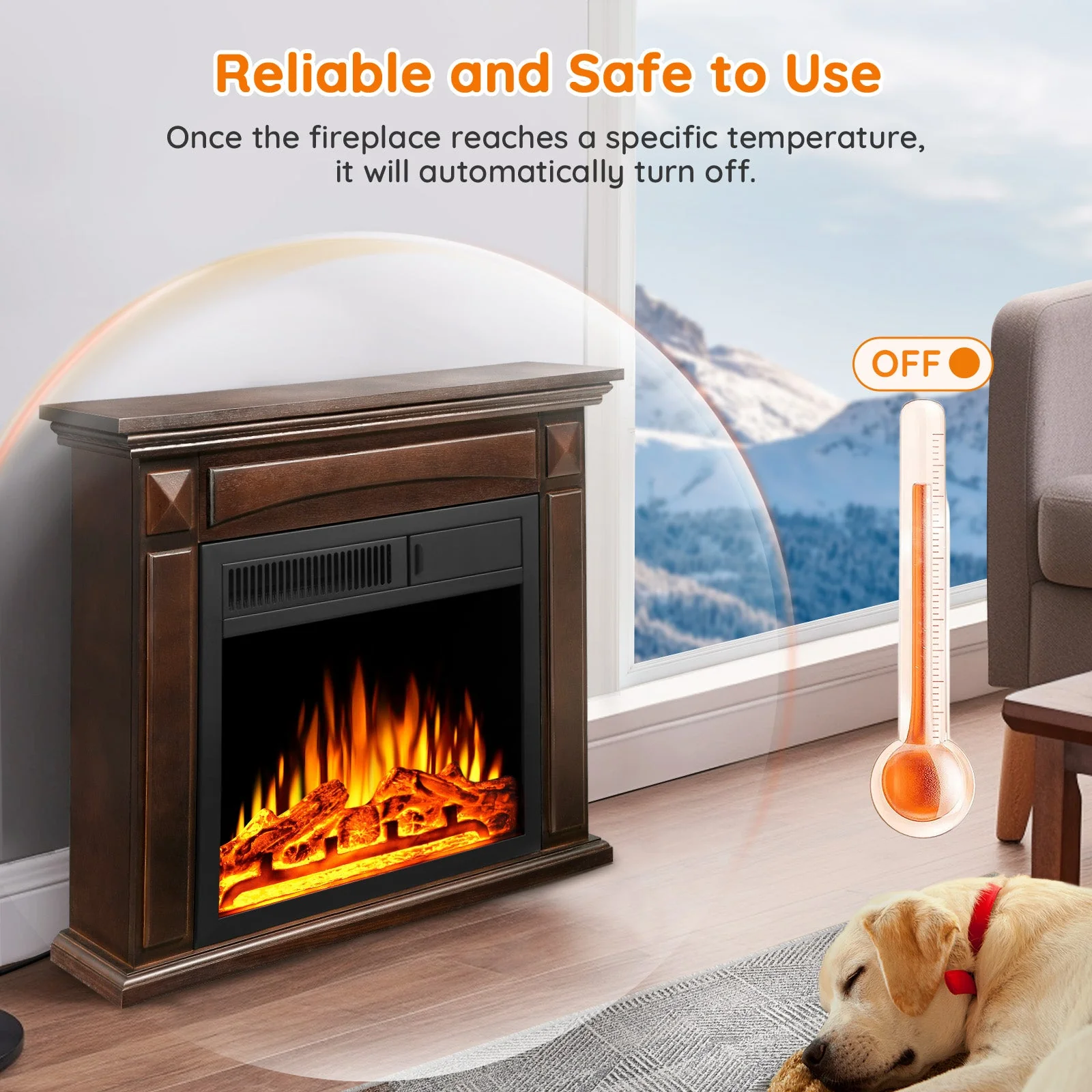 25'' Electric Fireplace with Mantel M1806