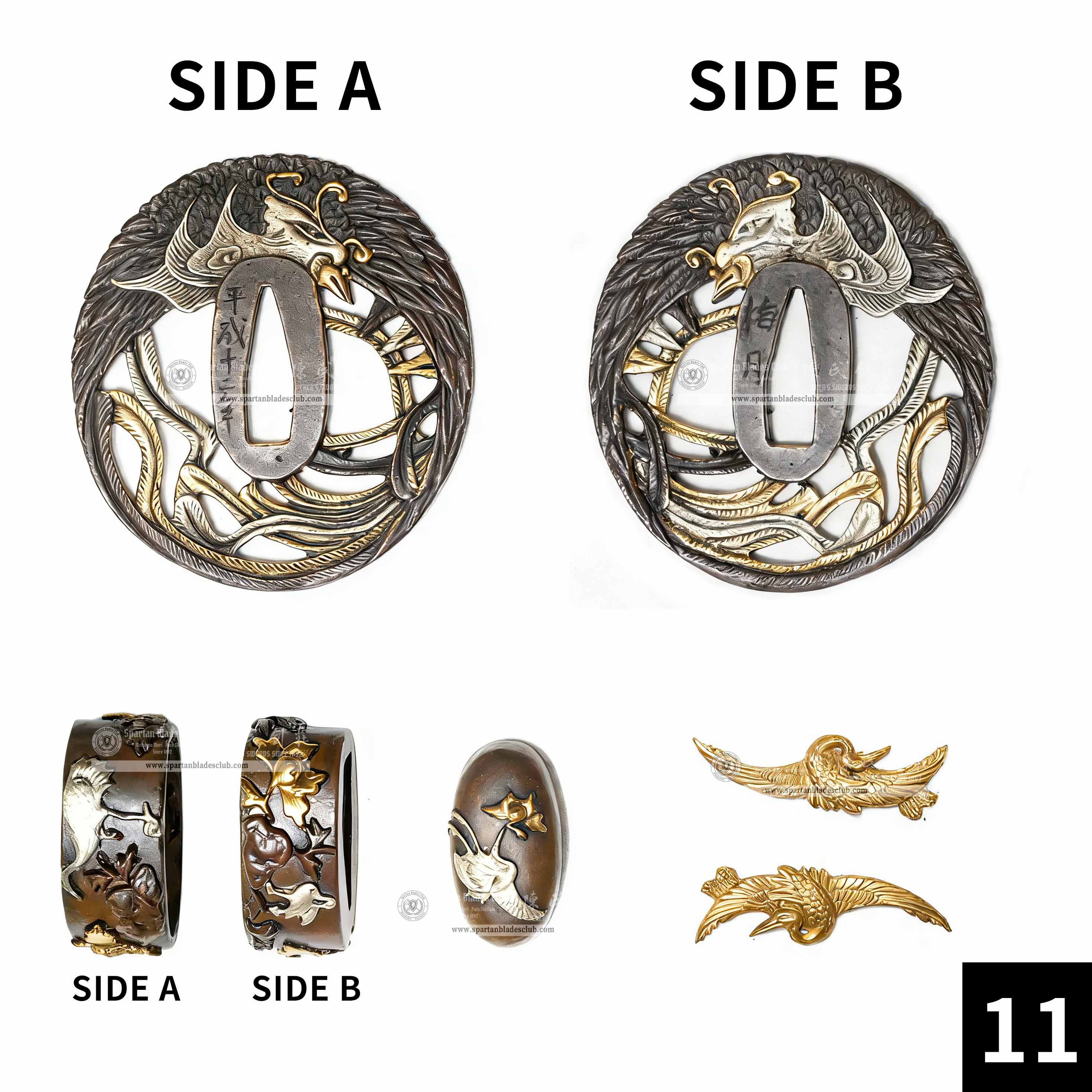Custom Your Katana | Bird | Complete Set Fittings (Brass Gilded) | Spartan Blades Club | CHEN'S SWORDS 1892 - Spartan Blades Club - 陳氏劍莊1892