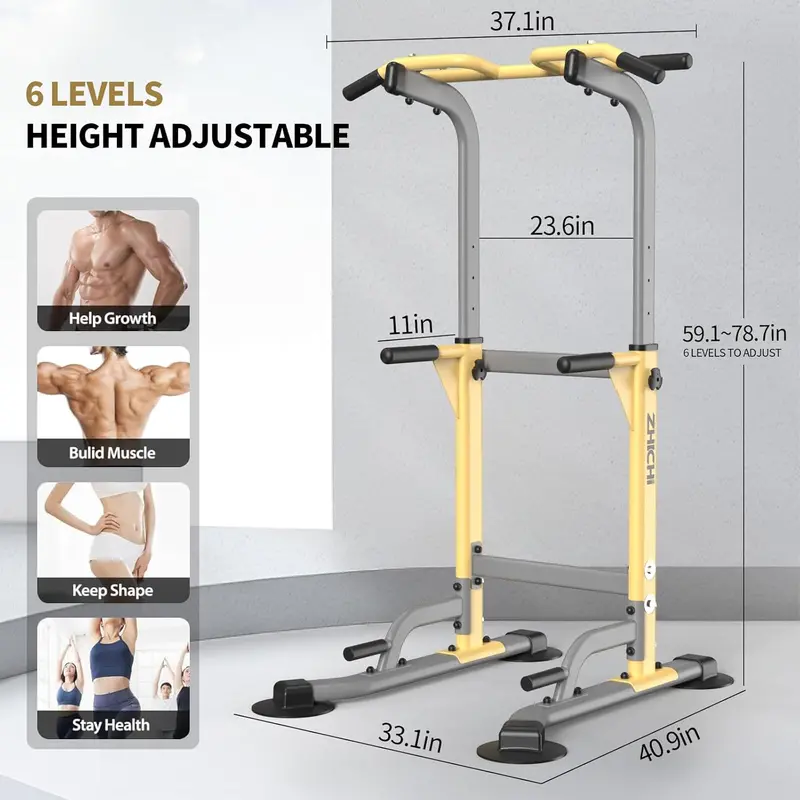 ZHICHI Pull-Up and Dip Station – Freestanding Multi-Function Home Gym