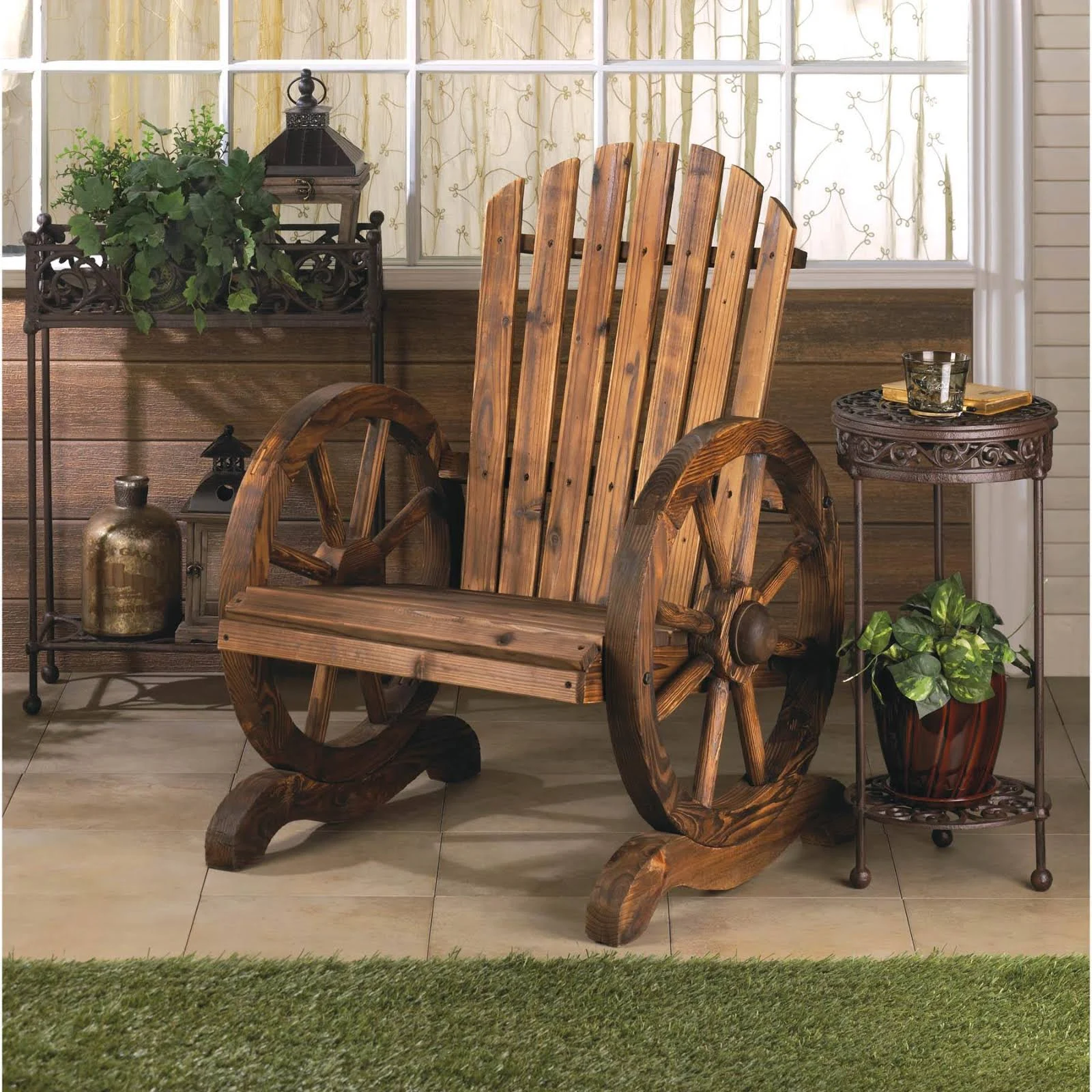 Wagon Wheel Adirondack Chair