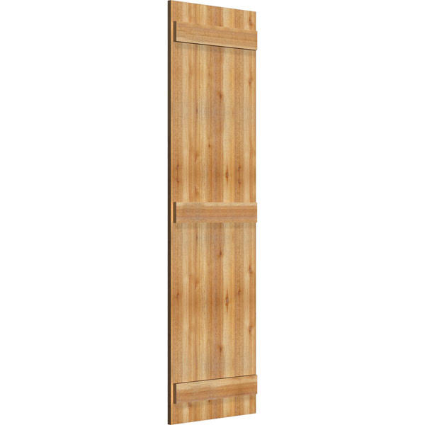 Ekena Millwork RBJ06S21X071RWR 21 1/2x22W x 71x22H TimberCraft Four 5 3/8x22 Boards Joined Board-n-Batten Shutters, Rough Sawn W