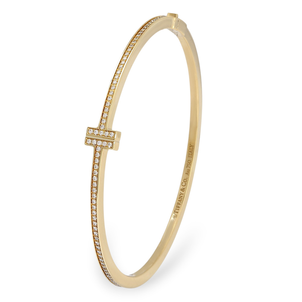 Tiffany & Co. Tiffany T Wire Bracelet 18K Yellow Gold Diamond 62272961