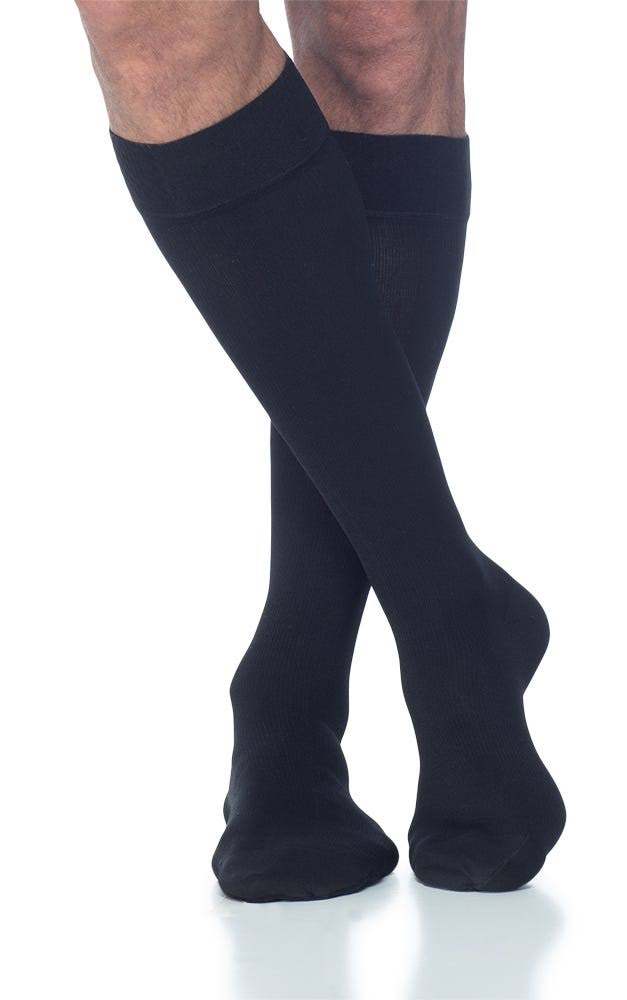Sigvaris Cotton Men&s 20-30 mmHg Knee High MS / Black