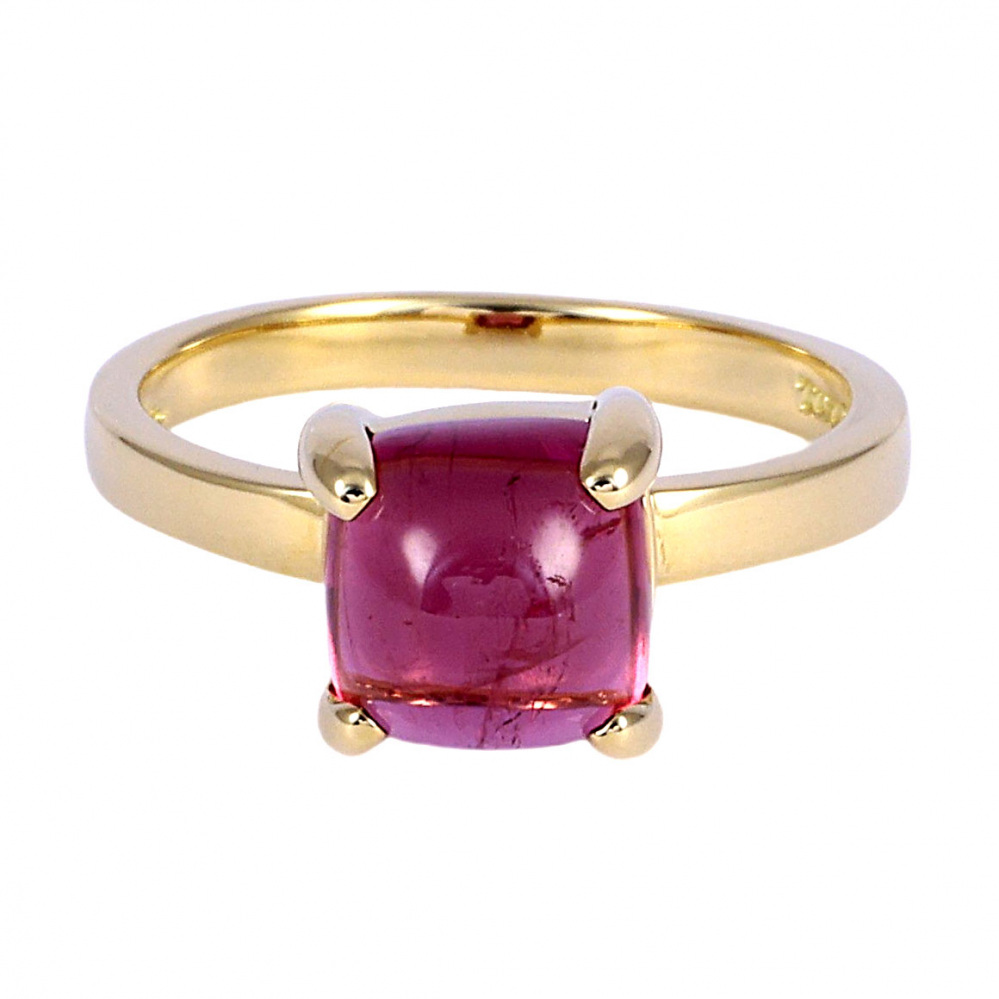 Tiffany & Co. Paloma Picasso Sugar Stack Ring 18K Yellow Gold Pink Tourmaline
