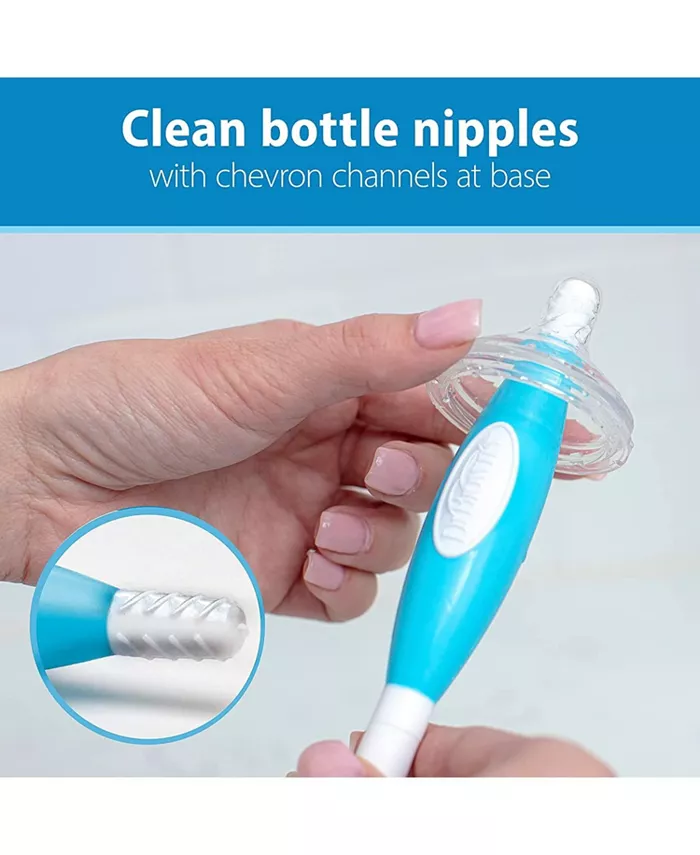 Dr. Browns Dr. Brown's Baby Bottle and Nipple Brush Soft Touch and Sponge Brush, Blue, 2 Pack
