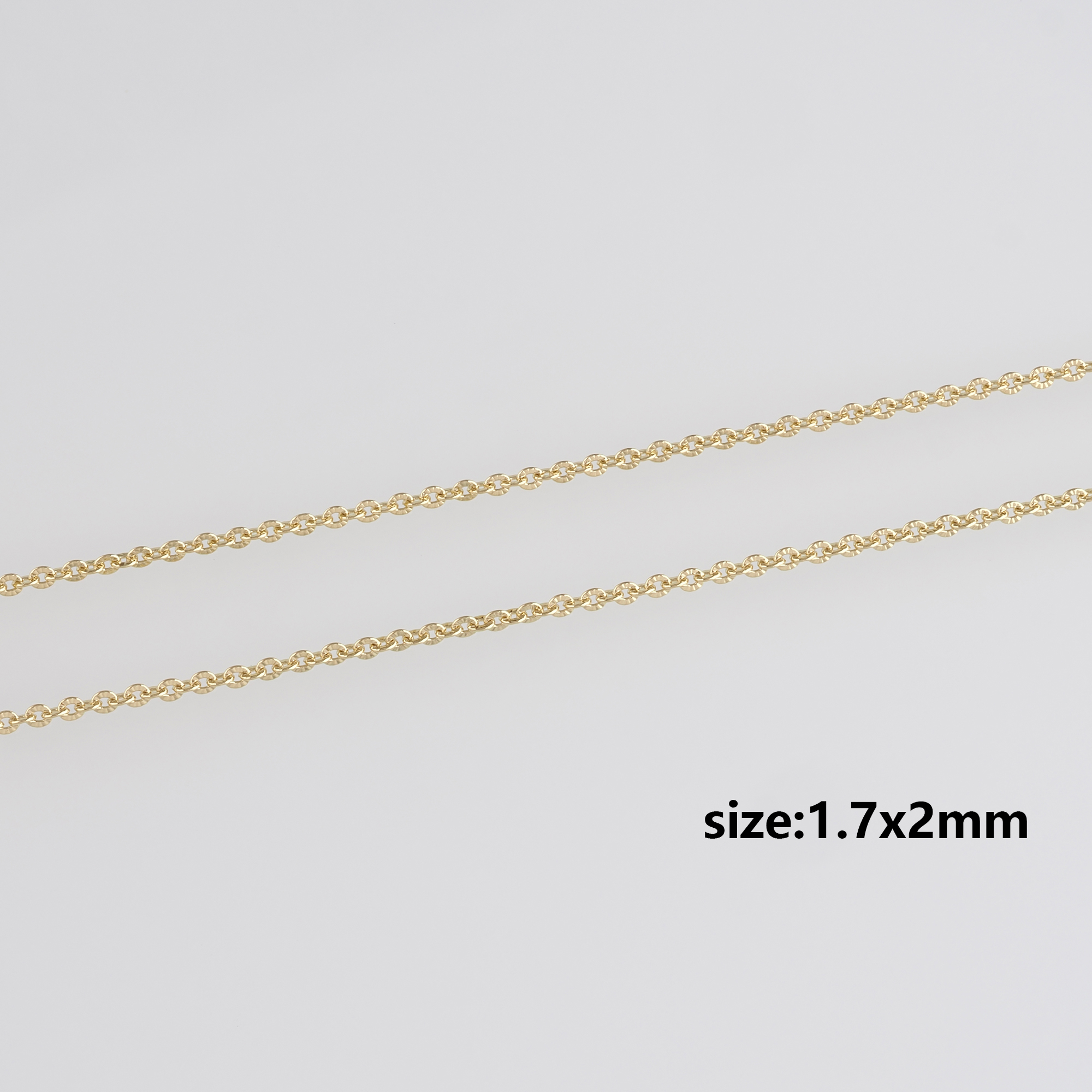18K Gold Filled Cable Chain Necklace,Dainty Thin Link Chain,Gold Texture Chain Necklace for Women DIY Jewelry Making Supply