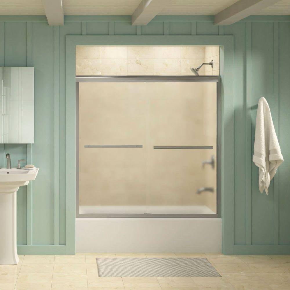 Kohler K-709062-D3-MX Gradient Matte Nickel 58-1/16x22 x 59-5/8x22 Sliding Bath Door with 1/4x22 Frosted Glass