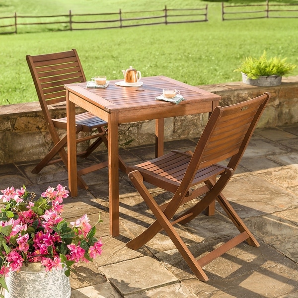 Eucalyptus Folding Bistro Chairs,Set of 2