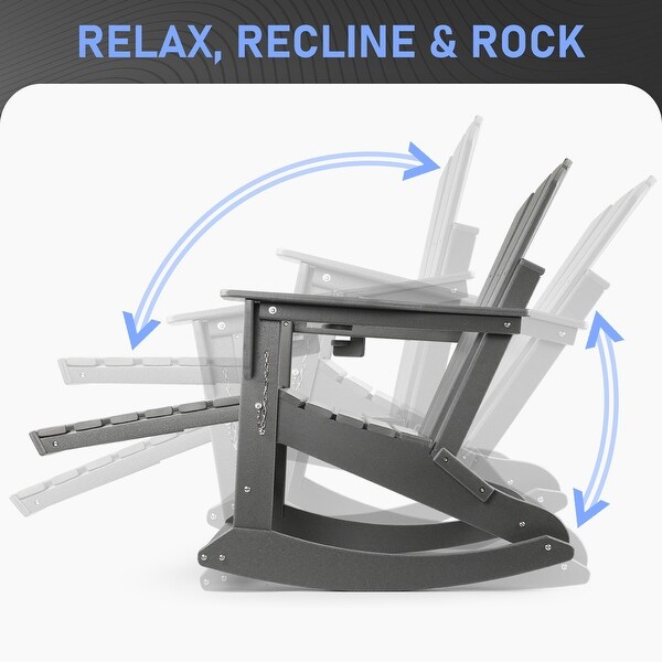 Vrakae Folding and Rocking Adirondack Chair with Ottoman