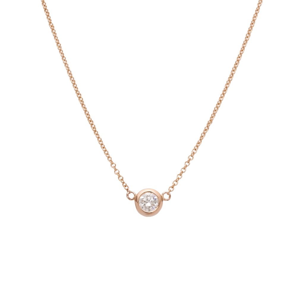 Tiffany & Co. Elsa Peretti By the Yard Necklace 18K Rose Gold Diamond