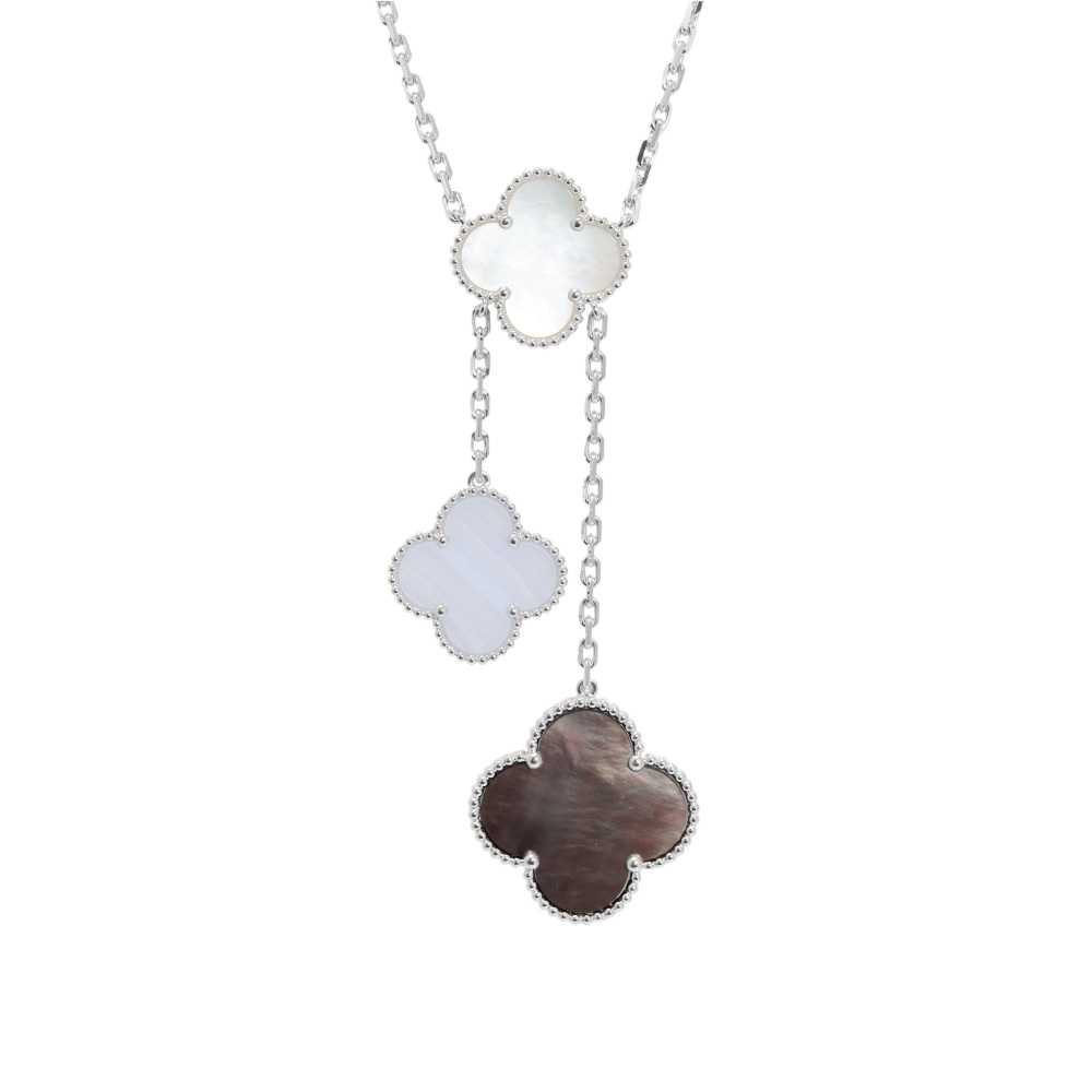 Van Cleef & Arpels Magic Alhambra 6 Motifs Necklace 18K White Gold VCARN18900