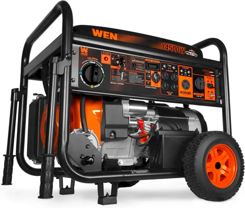 WEN 14,500W Tri-Fuel Generator – Supports Gas, Propane, and Natural Gas with Transfer Switch Ready