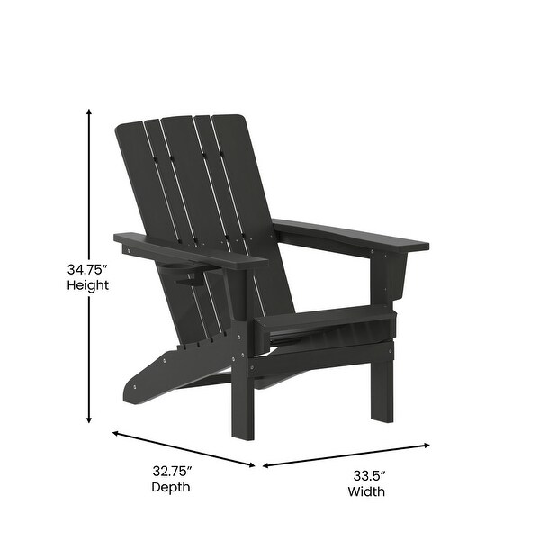 Commercial Grade AllWeather Adirondack Chair with Swiveling Cupholder