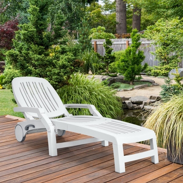 Versatile Adjustable Outdoor Sun Lounger with AllWeather Wheels