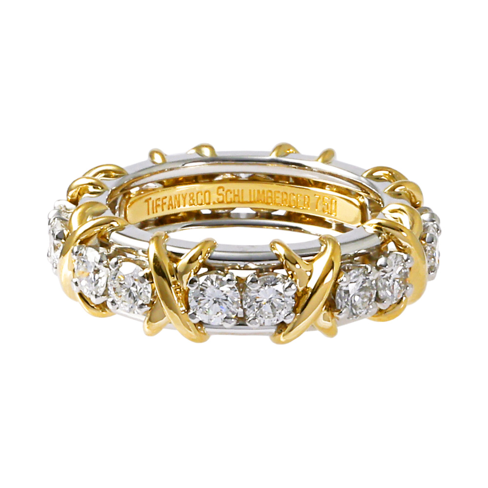 Tiffany & Co. Schlumberger Jean Ring Platinum & 18K Yellow Gold Diamond 72610156