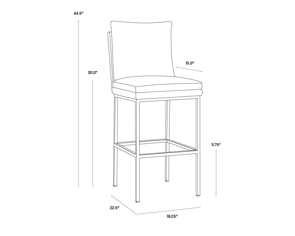 Sunpan Paige Barstool - Bravo Cream