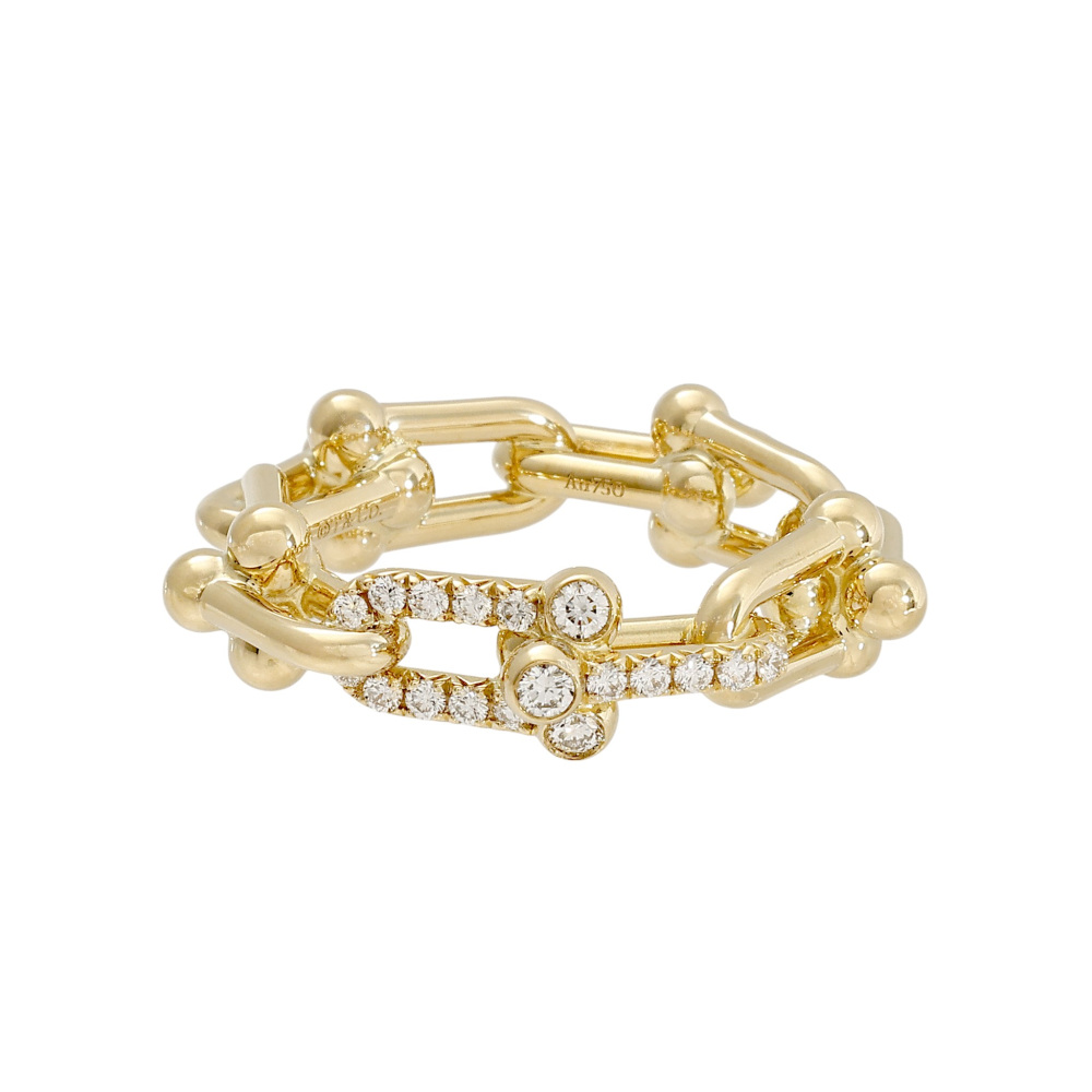 Tiffany & Co. Hardware Ring 18K Yellow Gold Diamond 72668049
