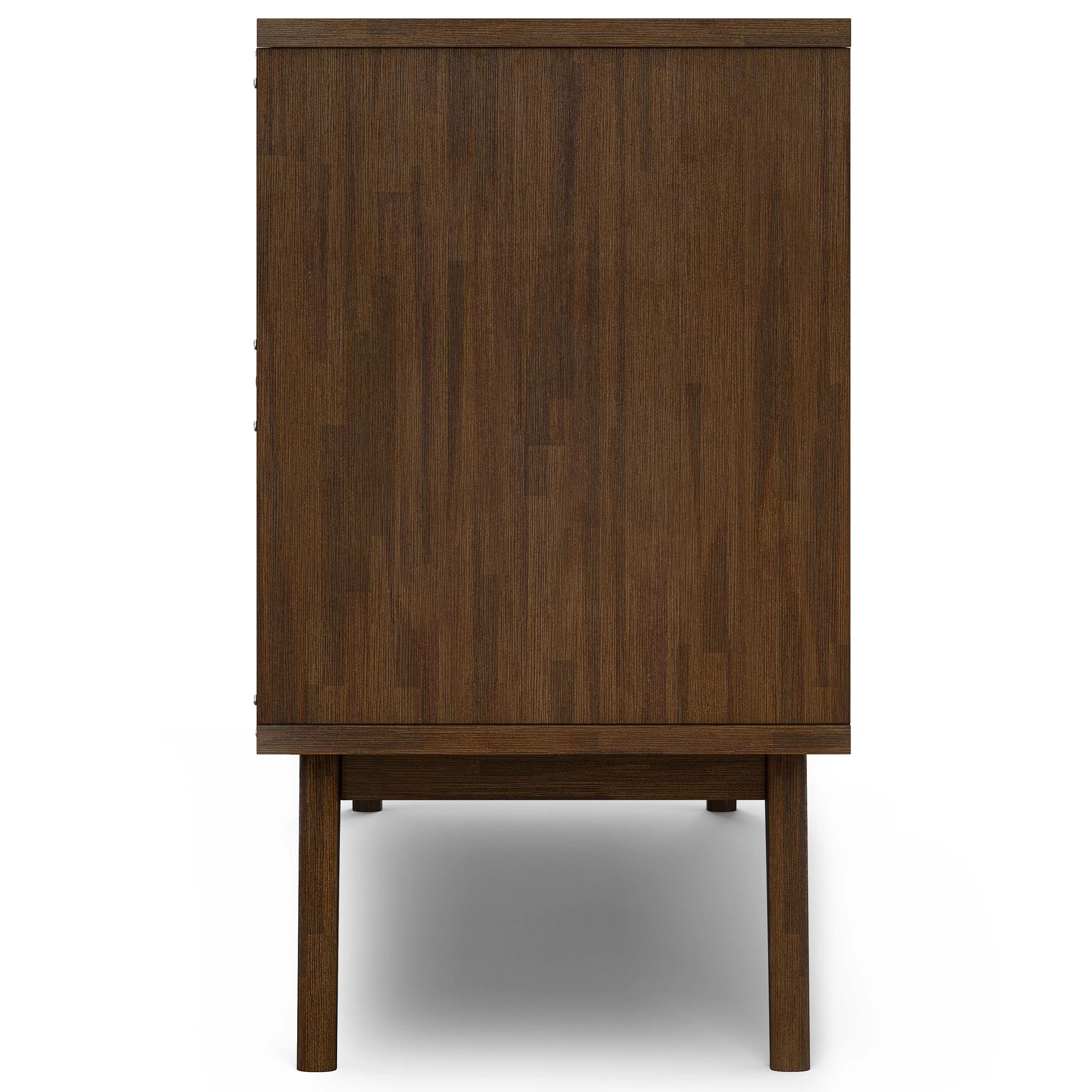 Simpli Home Clarkson SOLID ACACIA WOOD 60 inch Wide Mid Century Sideboard with Wine Storage in Rustic Natural Aged Brown