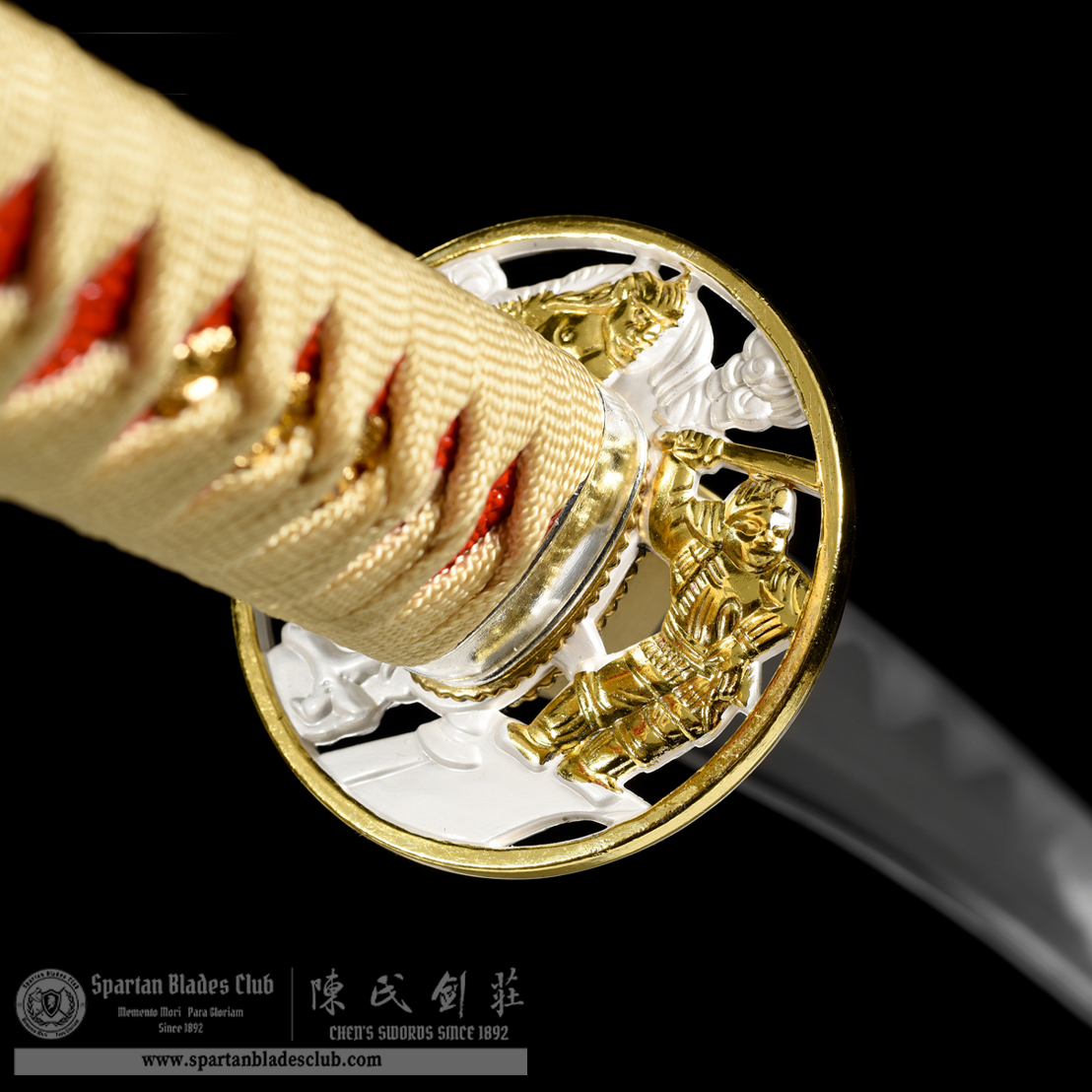 HW46 | Jinloong Taichi | Not Sharpened | Practice Sword | Katana | Carbon Steel | Golden | Loong(Chinese Dragon) | Full-tang | Spartan Blades Club | CHEN'S SWORDS 1892 - Spartan Blades Club - 陳氏劍莊1892