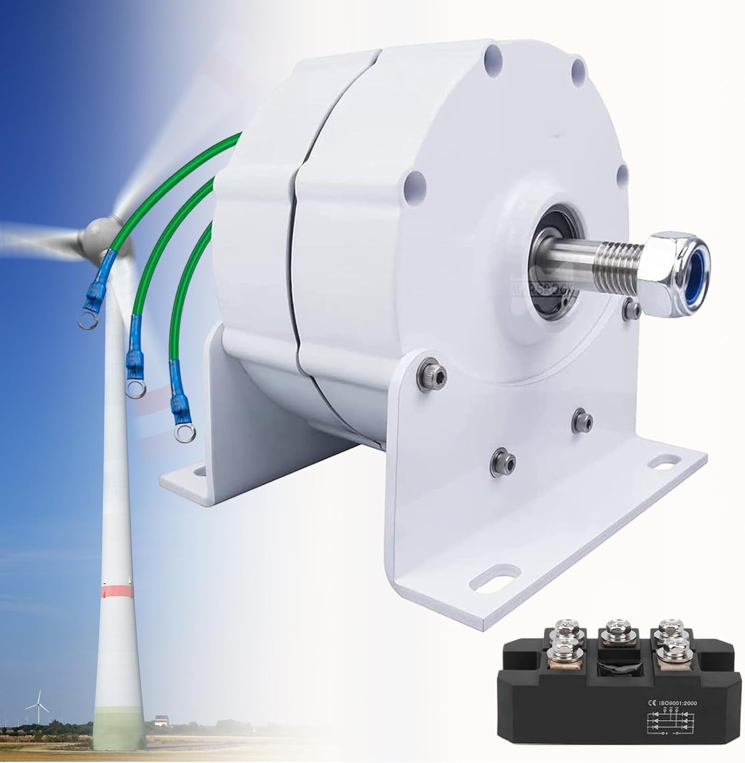 12000W Low RPM Permanent Magnet Generator 12V 24V 48V 120V 220V, Free Energy Gearless Permanent Magnet Generator Motor DIY for Wind Turbine Water Turbine,12V