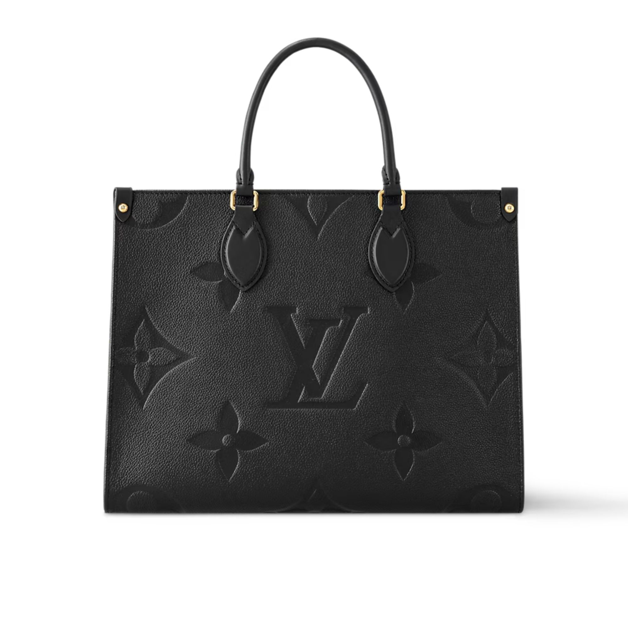 Louis Vuitton Onthego MM Bicolor Monogram Empreinte Leather Black M45595 35cm