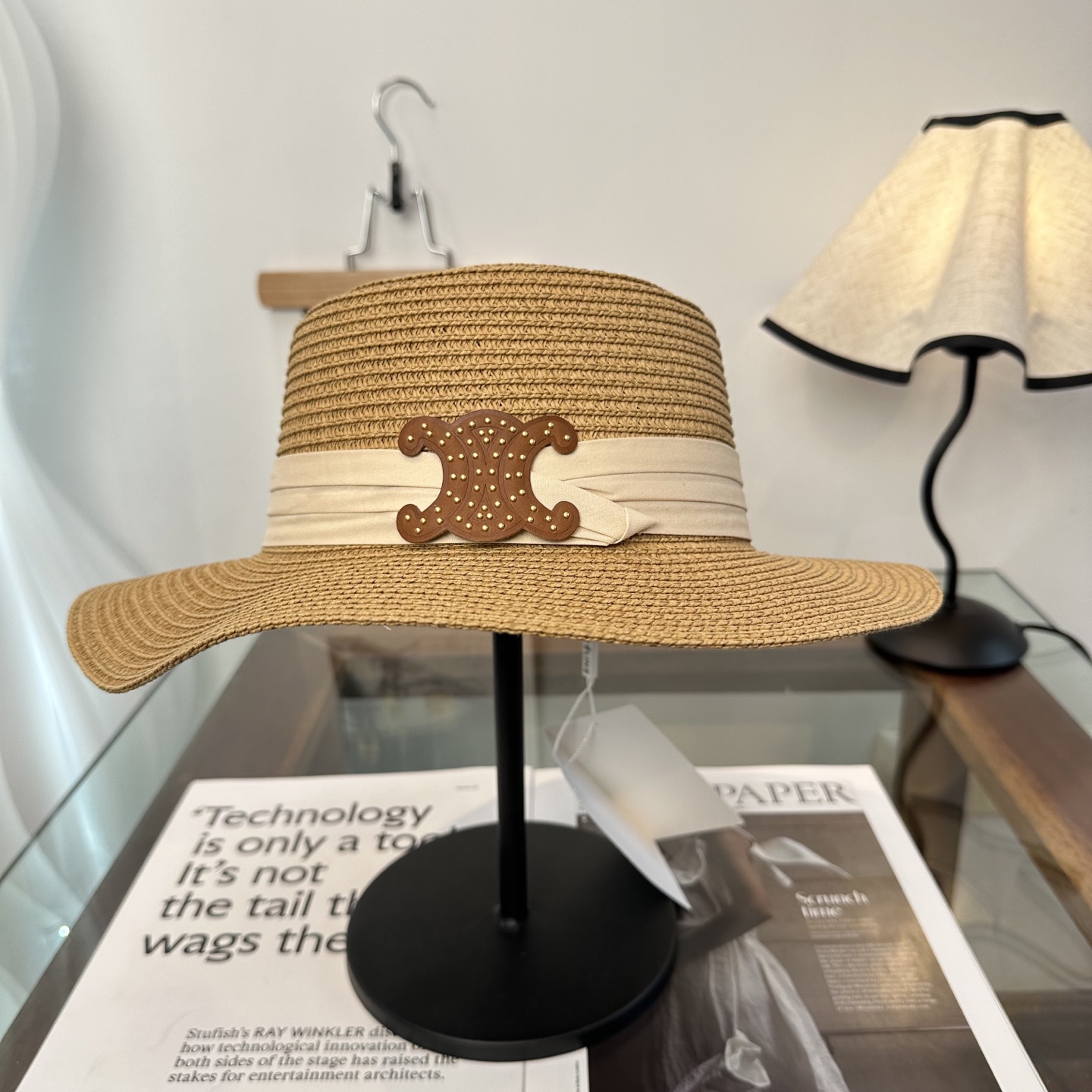 CELINE flat-top straw hat - cnluxepick