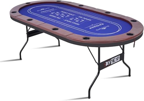 Foldable Poker Table for 10 Players, 84