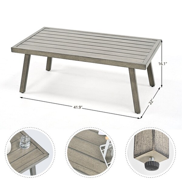 4Person Aluminum Patio Conversation Set with Swivel Chairs,Coffee Table and Cushions