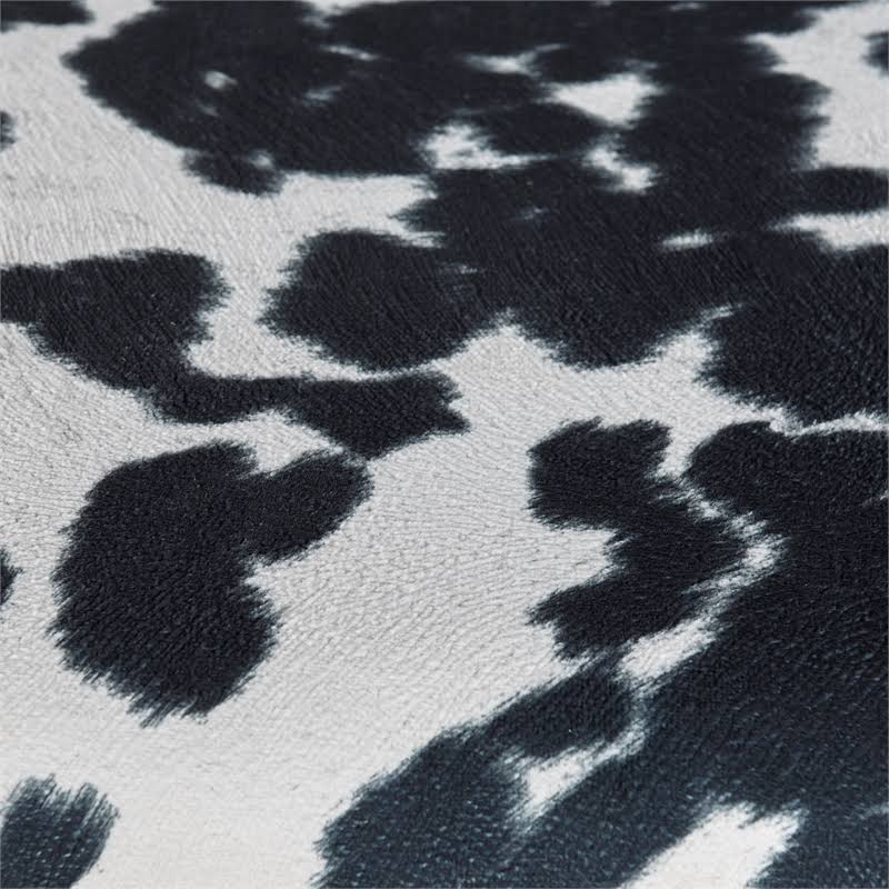 Linon Walt 30x22 Wood Cow Print Bar Stool in Black - CYMX335