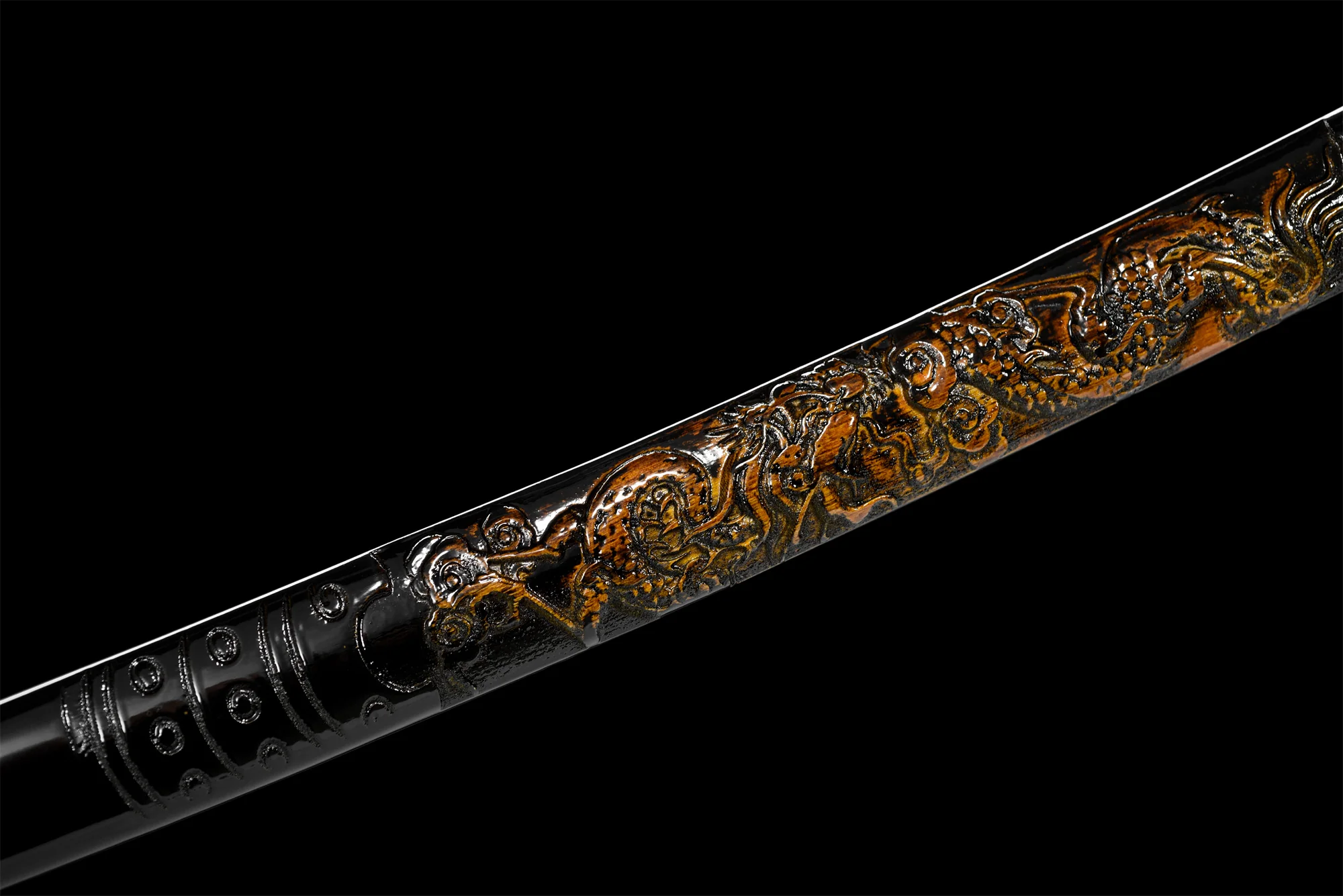 Dragon Carved Katana – T10 Clay Tempered, Full Tang