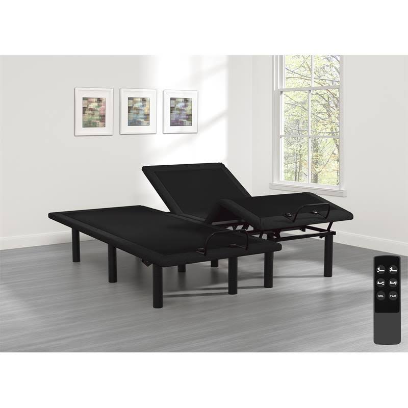 Pemberly Row Metal Twin XL Wireless Adjustable Bed Base in Dark Gray/Black - PR-4753-2111504