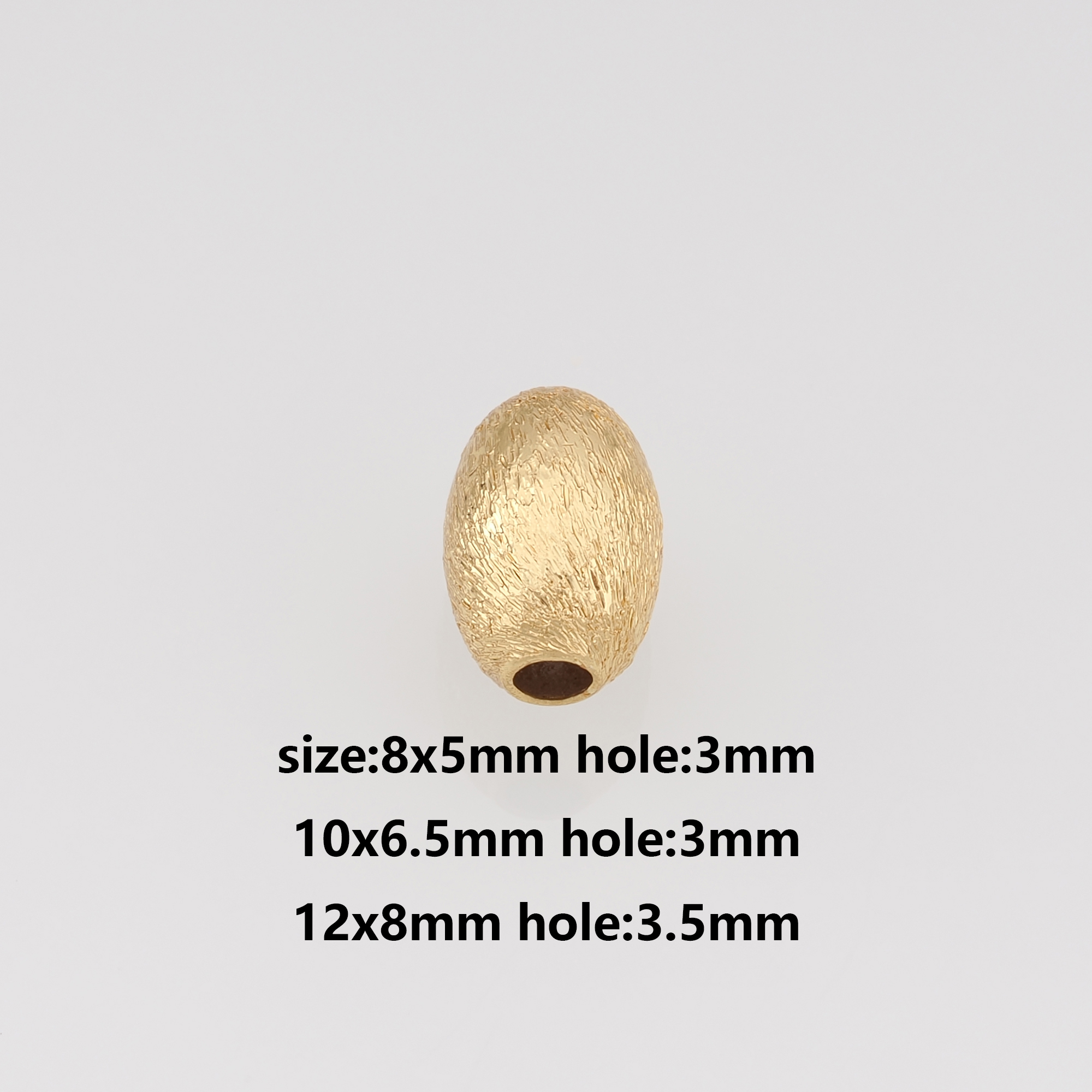 10Pcs 18K Gold Filled Oval Spacer Beads,Oval Bead for Bracelet Jewelry Necklace Making Supply