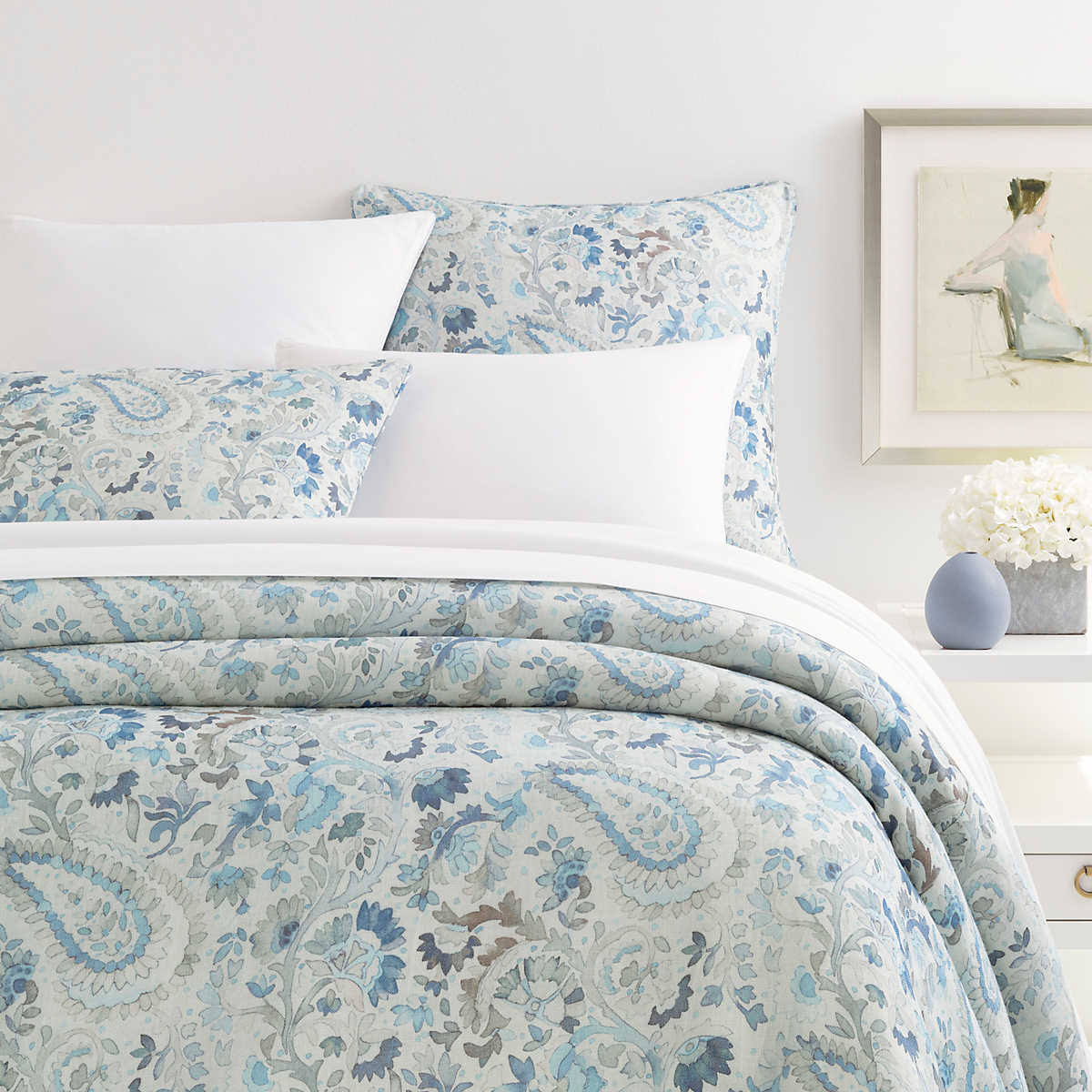 Pine Cone Hill - Ines Linen Blue Duvet Cover - King