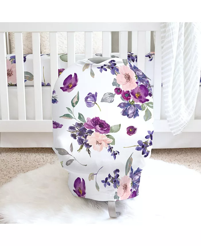 Honey Lemonade Multifunctional Nursing Cover Carseat Cover - Purple and Blush Floral